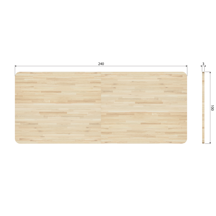 Masa dining Combi-tablo: XL Blat de, lemn de stejar, natur, 77 x 240 x 100 cm, WOOOD 373996-D [7]