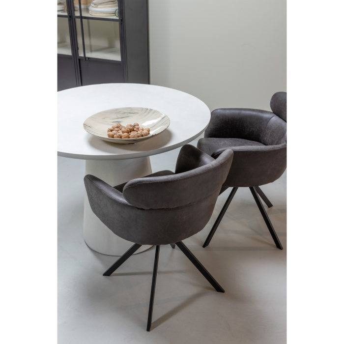 Masa dining Damon, argila armata cu fibra de sticla, alb, 77 x 100 x 100 cm, WOOOD 373343-W [2]
