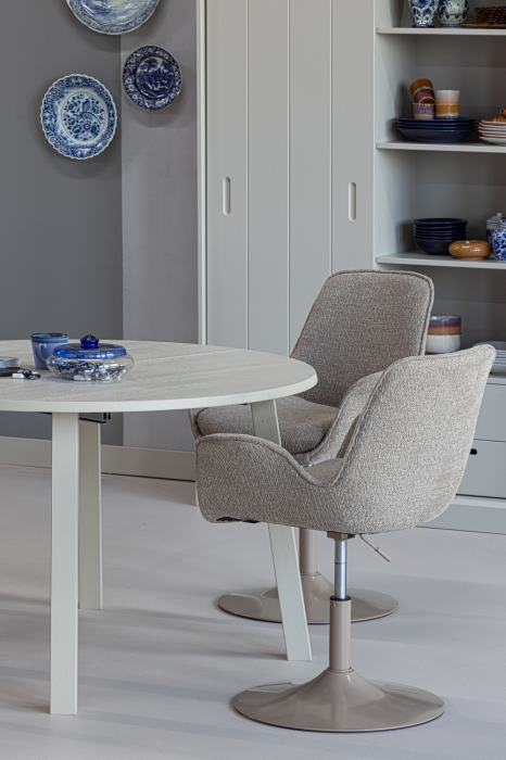 Masa dining extensibila Janne, lemn de stejar, gri Dakar, 75 x 120 x 120 cm, WOOOD 373786-DG [2]