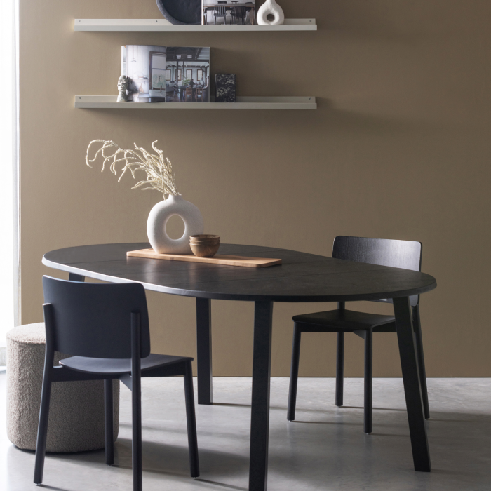 Masa dining extensibila Lange Jan Ø, lemn de stejar, negru intens, 75 x 120 x 120 cm, WOOOD 373786-Z [2]