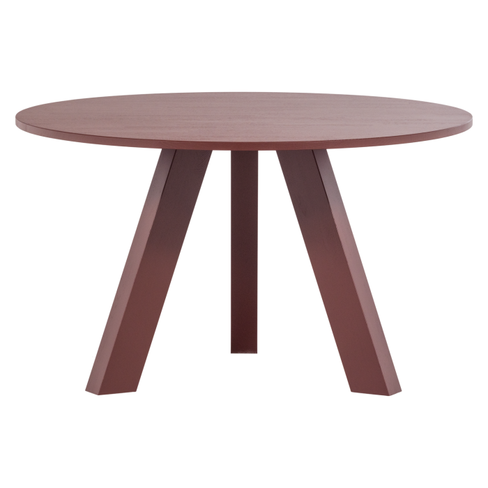 Masa dining Rhonda, lemn de stejar, bordo, 75 x 129 x 129 cm, WOOOD 375419-BR [4]