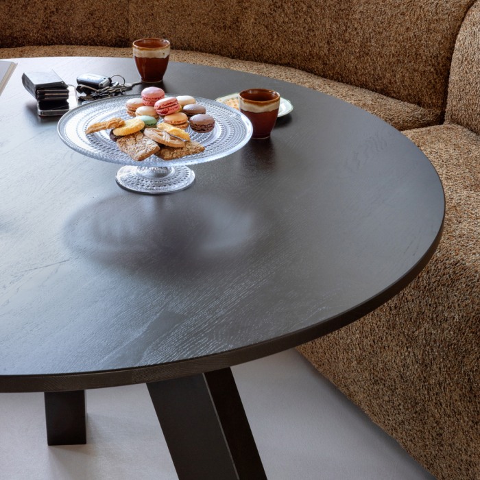 Masa dining Rhonda, lemn de stejar, maro mediu, 75 x 129 x 129 cm, WOOOD 375419-MI [3]