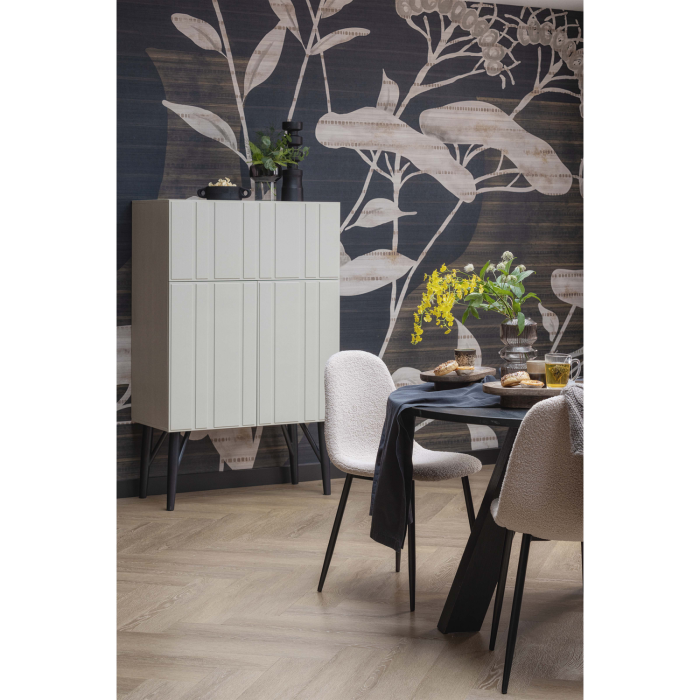 Masa dining Rhonda, lemn de stejar, negru, 75 x 129 x 129 cm, WOOOD 375419-BN [2]