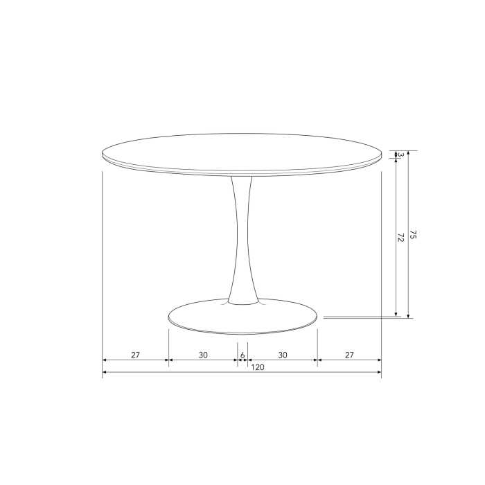 Masa dining Sammy, lemn, negru, 75 x 120 x 120 cm, WOOOD 377300-Z [4]