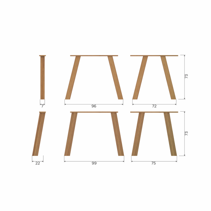 Masa dining Tablo, lemn de stejar, transparent, 74 x 220 x 100 cm, WOOOD 375098-TP [8]