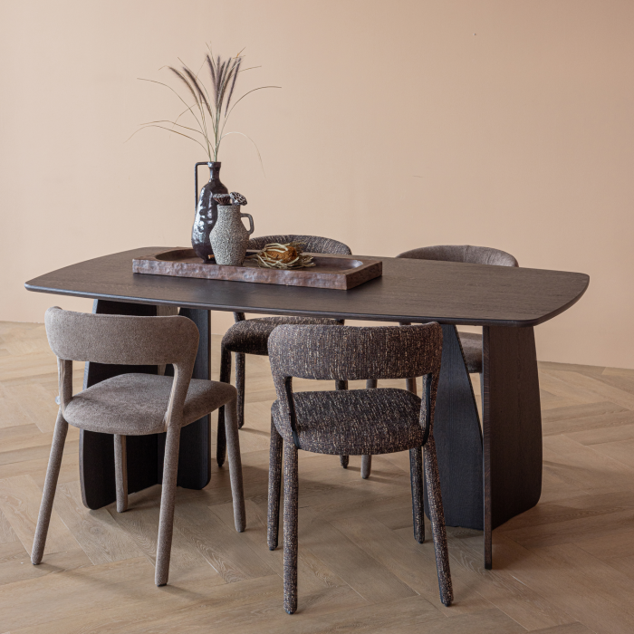Masa dining Veere, lemn de stejar, maro mystic, 77 x 180 x 100 cm, WOOOD 377928-B [2]