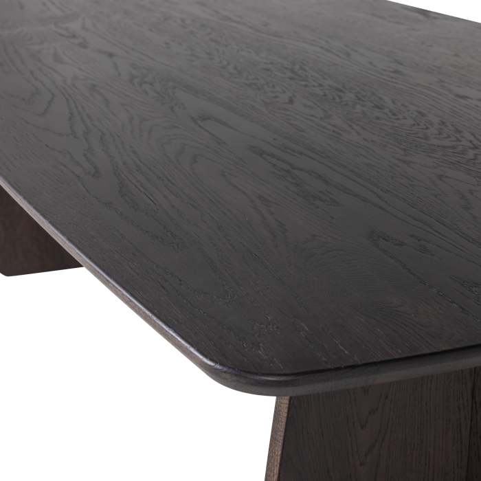 Masa dining Veere, lemn de stejar, maro mystic, 77 x 180 x 100 cm, WOOOD 377928-B [5]