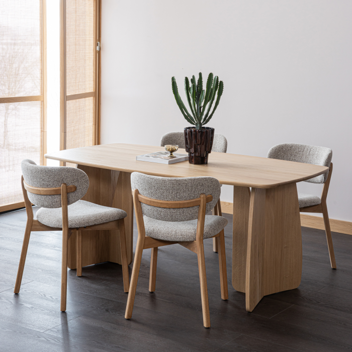 Masa dining Veere, lemn de stejar, natur, 77 x 180 x 100 cm, WOOOD 377928-N [2]