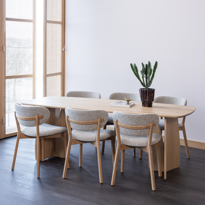 Masa dining Veere, lemn de stejar, natur, 77 x 220 x 100 cm, WOOOD 377930-N [2]