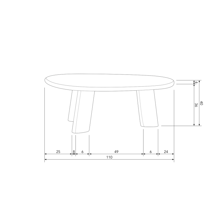 Masuta de cafea Roundly, lemn de mango, nuc, 40 x 110 x 60 cm, WOOOD 801302-W [9]