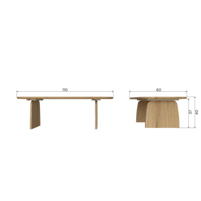 Masuta de cafea Tablo, lemn de stejar, transparent, 35 x 110 x 60 cm, WOOOD 377666-TP [10]