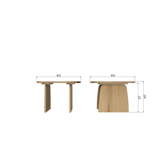 Masuta de cafea Tablo, lemn de stejar, transparent, 40 x 60 x 60 cm, WOOOD 377665-TP [10]