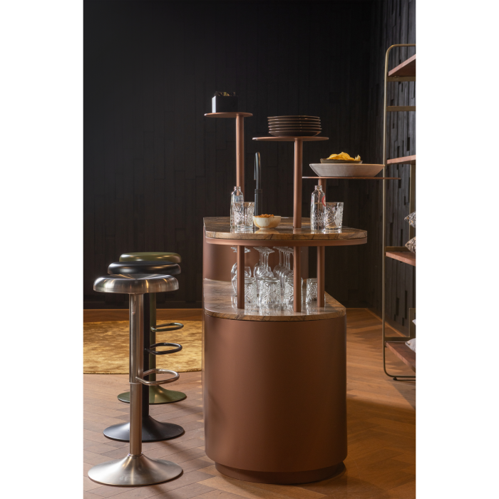 Scaun de bar Isaac, metal, verde cald, 81 x 39 x 39 cm, WOOOD 377384-G [2]
