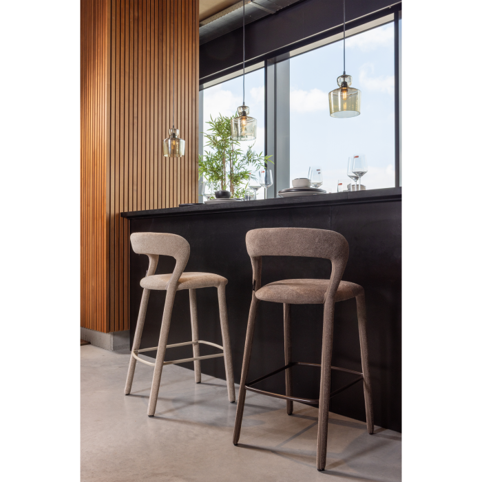 Scaun de bar Noble, poliester, nisipiu, 95 x 48 x 52 cm, WOOOD 377535-Z [3]