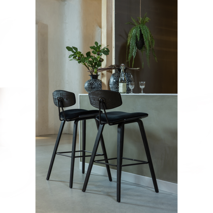 Scaun de bar Senn, poliester, negru, 91 x 42 x 48 cm, WOOOD 373310-Z [2]
