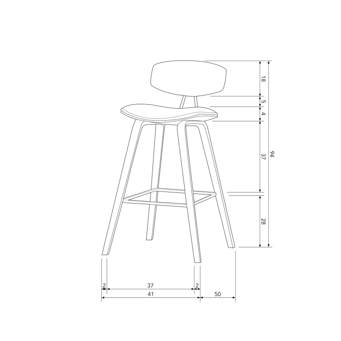Scaun de bar Senn, poliester, negru, 91 x 42 x 48 cm, WOOOD 373310-Z [10]