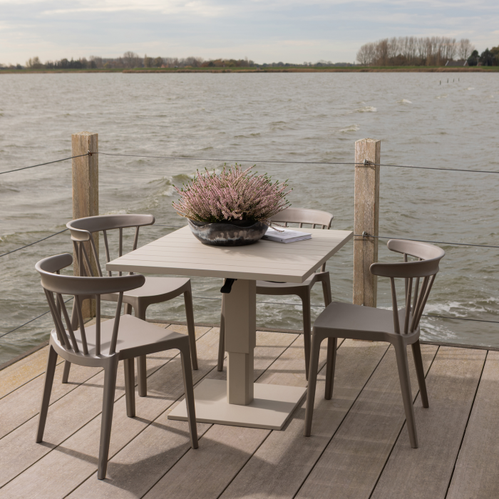 Scaun de gradina Bliss, plastic, taupe, 75 x 52 x 53 cm, WOOOD 378634-TA [2]