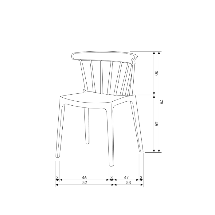 Scaun de gradina Bliss, plastic, taupe, 75 x 52 x 53 cm, WOOOD 378634-TA [8]