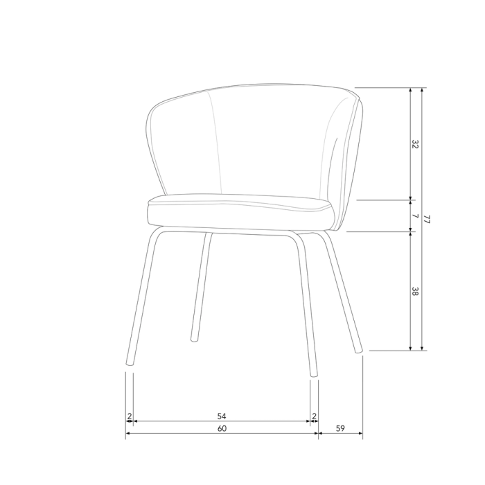 Scaun dining Admit, boucle, natur, 77 x 60 x 59 cm, WOOOD 800172-A [8]