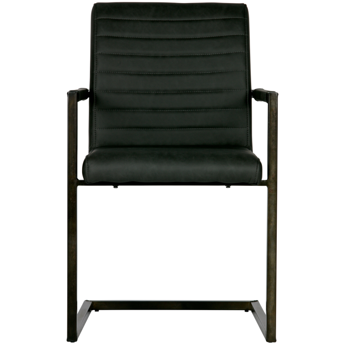 Scaun dining Bas, piele ecologica, antracit, 87 x 54 x 62 cm, WOOOD 376052-A [2]