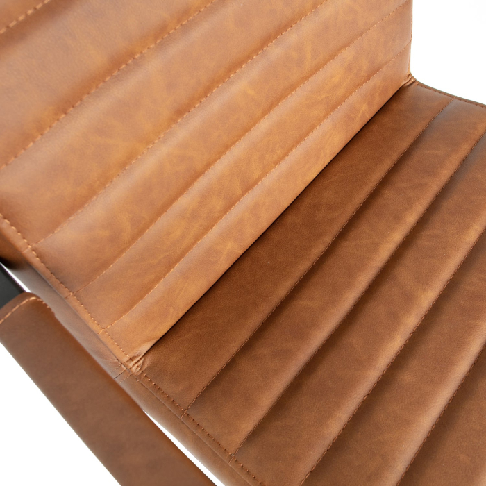 Scaun dining Bas, piele ecologica (PU), coniac, 87 x 54 x 62 cm, WOOOD 376052-C [2]