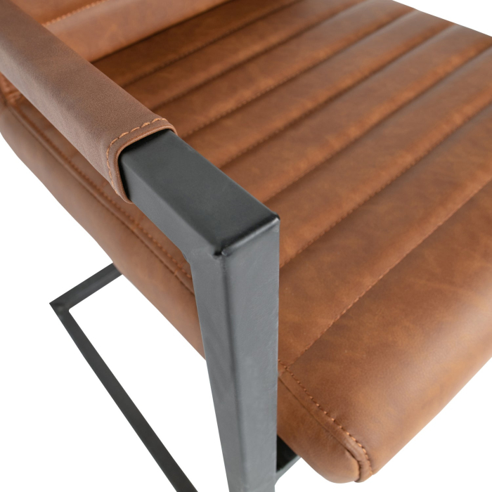 Scaun dining Bas, piele ecologica (PU), coniac, 87 x 54 x 62 cm, WOOOD 376052-C [8]