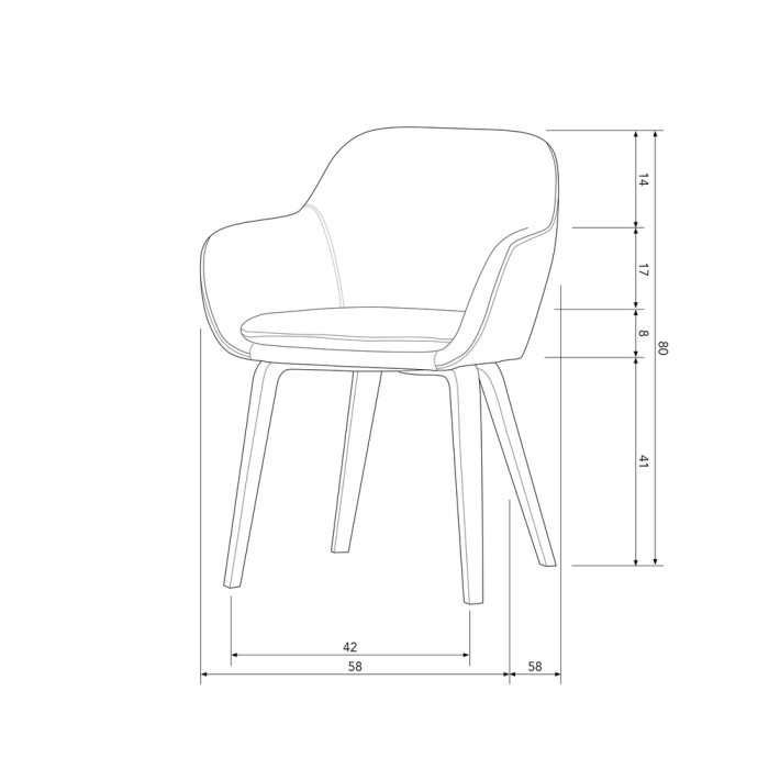 Scaun dining Base, lemn, nisipiu, 80 x 58 x 58 cm, vtwonen 400476-Z [3]
