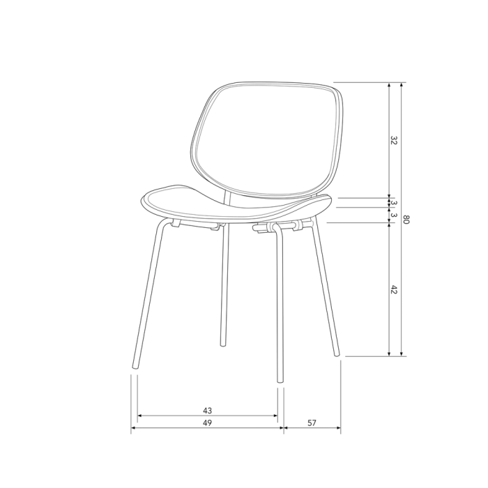Scaun dining Close In, lemn, negru, 80 x 49 x 57 cm, WOOOD 800207-Z [3]