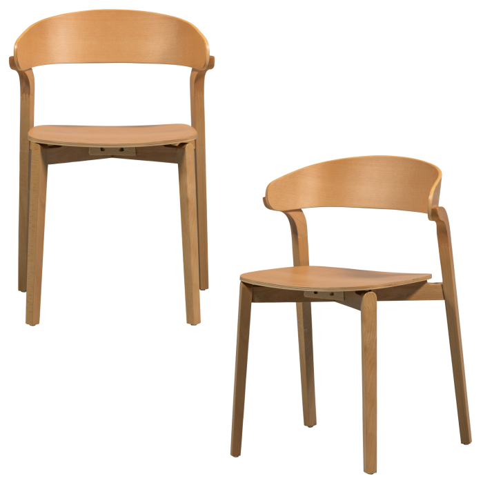 Scaun dining Cras, lemn, natur, 75 x 52 x 42 cm, WOOOD 377393-N [6]