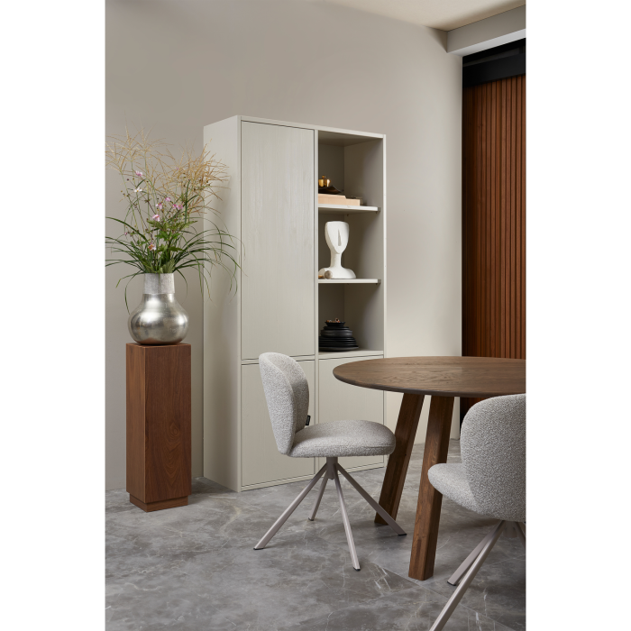 Scaun dining Femke, boucle, natur, 80 x 58 x 65 cm, WOOOD 377380-N [2]