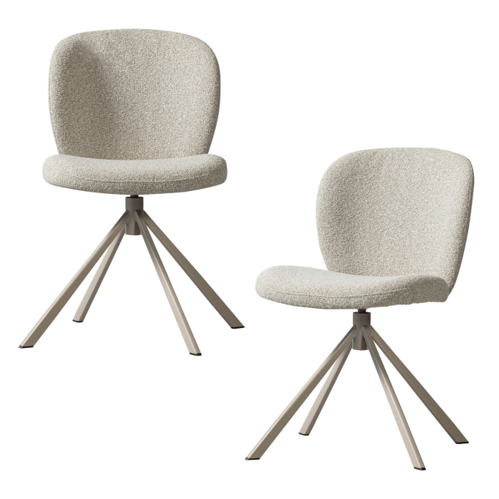 Scaun dining Femke, boucle, natur, 80 x 58 x 65 cm, WOOOD 377380-N [6]
