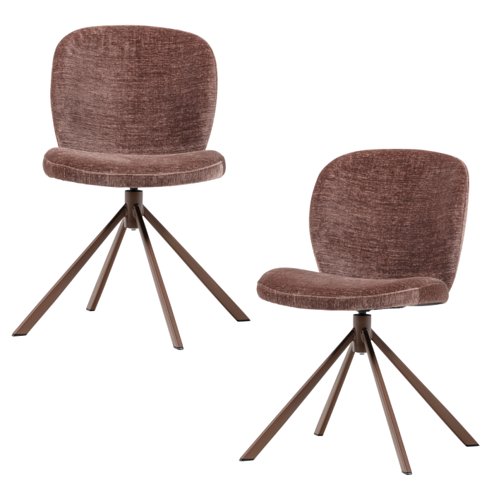 Scaun dining Femke, chenille, maro, 80 x 58 x 65 cm, WOOOD 377380-R [6]