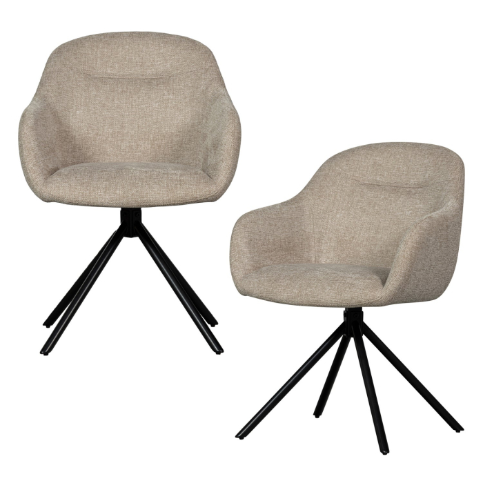 Scaun dining Grant-jaki, poliester, nisipiu, 80 x 57 x 61 cm, WOOOD 377388-Z [6]