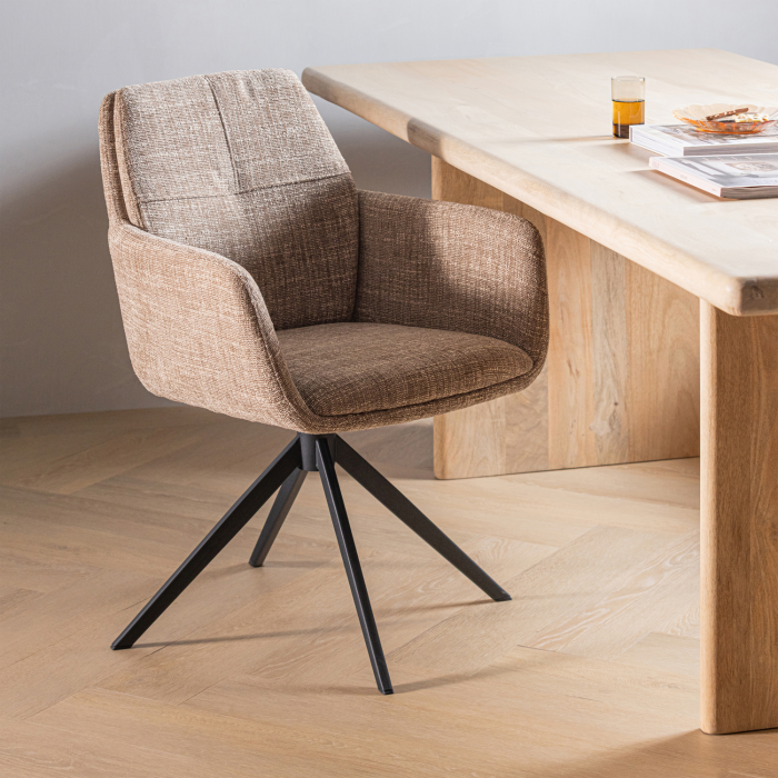 Scaun dining Grant, tesatura melanj, nisipiu melanj, 88 x 61 x 63 cm, WOOOD 377387-D [2]