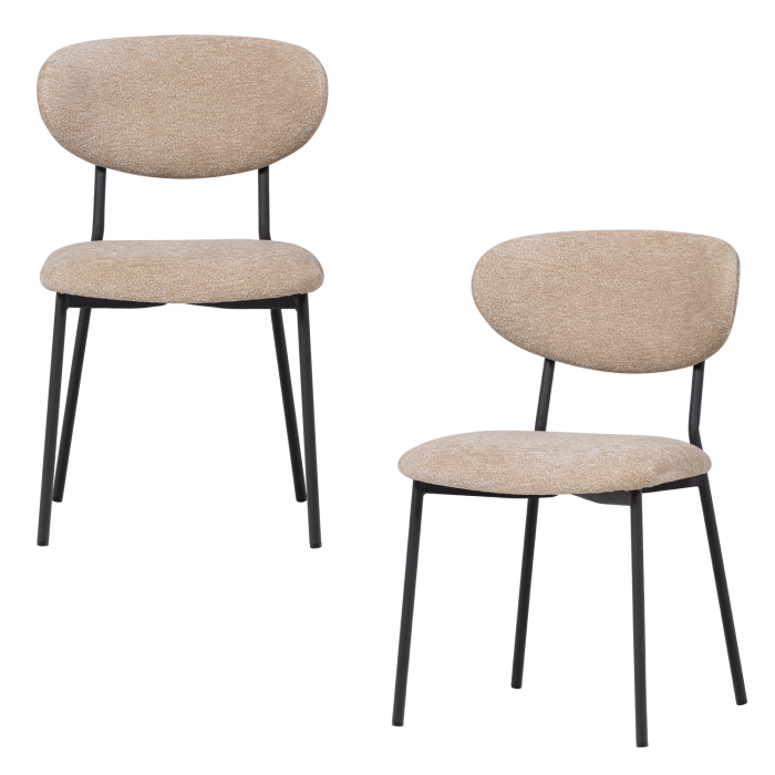 Scaun dining Kjeld, chenille, natur, 79 x 47 x 53 cm, WOOOD 374072-A [6]