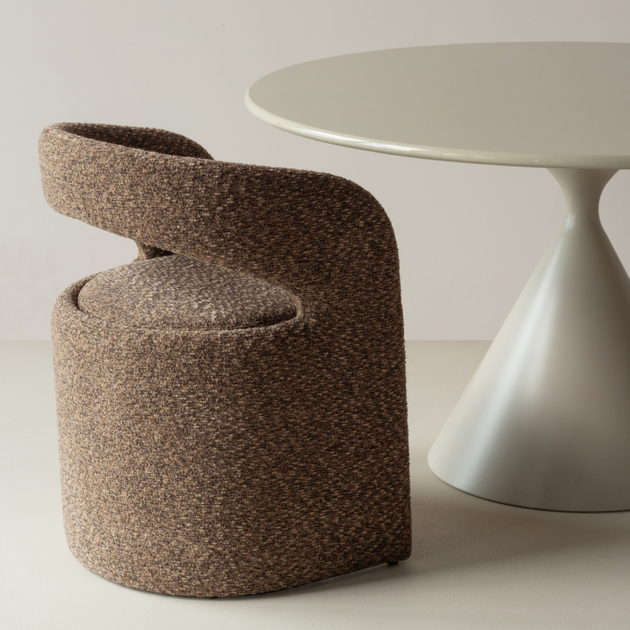 Scaun dining Lanor, boucle, maro, 76 x 58 x 57 cm, WOOOD 377995-B [2]