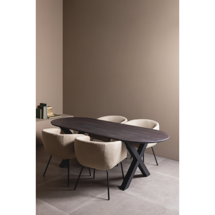 Scaun dining Leon, boucle, natur melanj, 77 x 61 x 63 cm, WOOOD 374098-N [2]