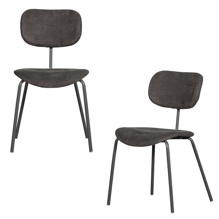 Scaun dining Link, tesatura reiata, maro/gri, 78 x 54 x 45 cm, WOOOD 340484-B [7]