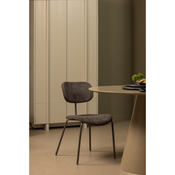 Scaun dining Link, tesatura reiata, maro/gri, 78 x 54 x 45 cm, WOOOD 340484-B [2]