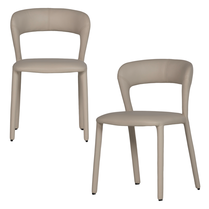 Scaun dining Noble, piele ecologica, bej, 76 x 51 x 56 cm, WOOOD 801419-E [7]