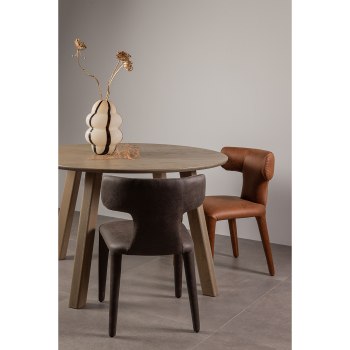 Scaun dining Noble, piele ecologica (PU), coniac, 76 x 51 x 56 cm, WOOOD 801419-B [3]
