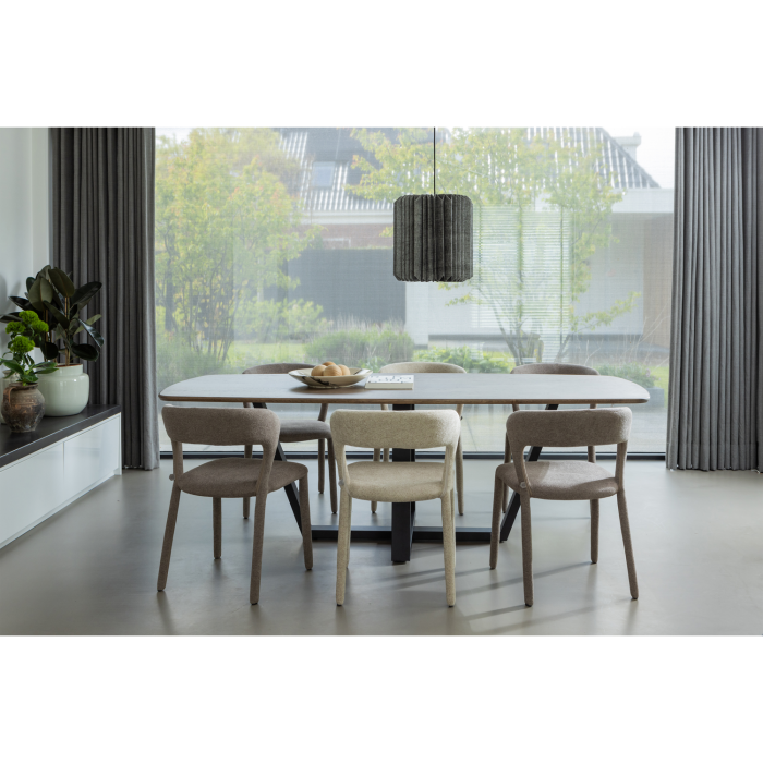 Scaun dining Noble, tesatura, taupe, 76 x 51 x 56 cm, WOOOD 801419-T [3]