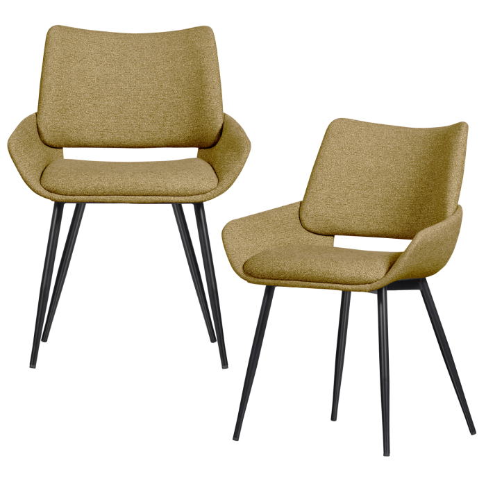 Scaun dining Parade, tesatura, mustar, 83 x 58 x 55 cm, WOOOD 801384-M [6]
