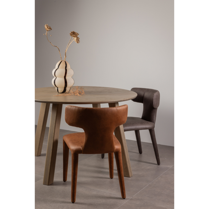 Scaun dining Permit, piele ecologica (PU), negru/gri, 78 x 52 x 53 cm, WOOOD 801420-G [2]