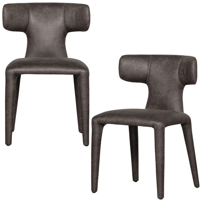 Scaun dining Permit, piele ecologica (PU), negru/gri, 78 x 52 x 53 cm, WOOOD 801420-G [6]