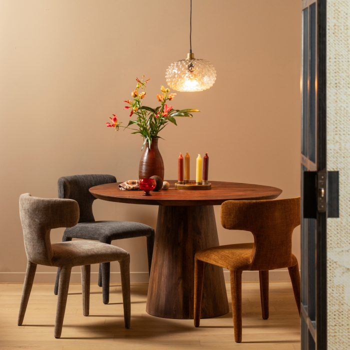 Scaun dining Permit, tesatura, espresso, 78 x 52 x 53 cm, WOOOD 801420-E [2]