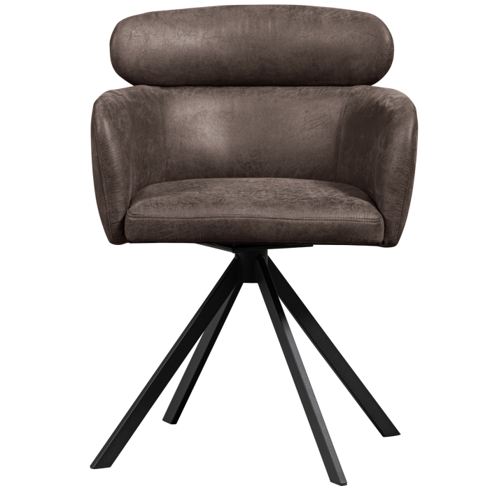 Scaun dining pivotant Fenne, poliester, negru/gri, 80 x 58 x 60 cm, WOOOD 374080-Z [4]