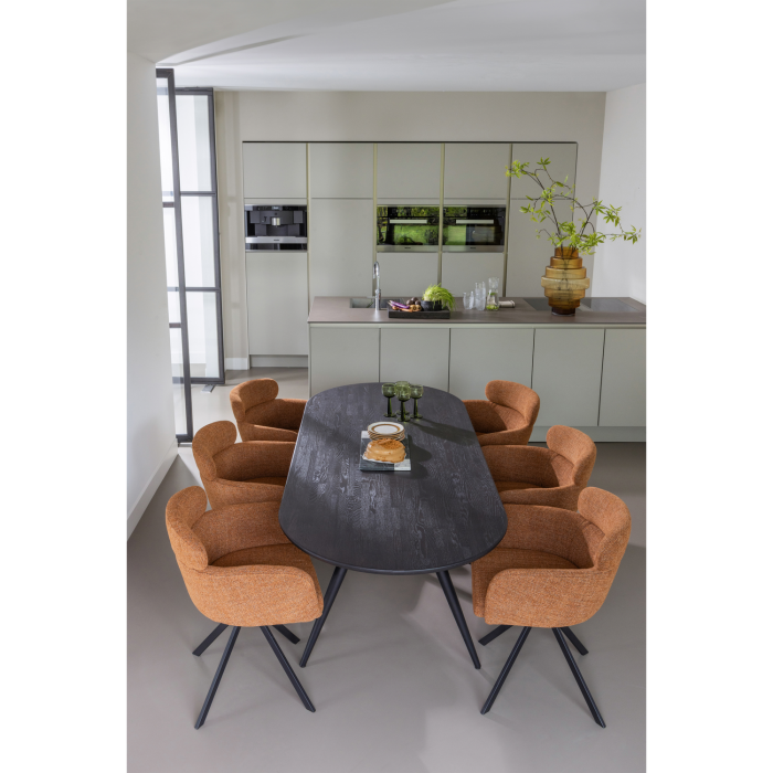 Scaun dining pivotant Fenne, tesatura, ghimbir, 80 x 58 x 60 cm, WOOOD 374080-G [3]