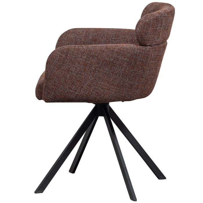 Scaun dining pivotant Fenne, tesatura, maro castaniu, 80 x 58 x 60 cm, WOOOD 374080-C [5]