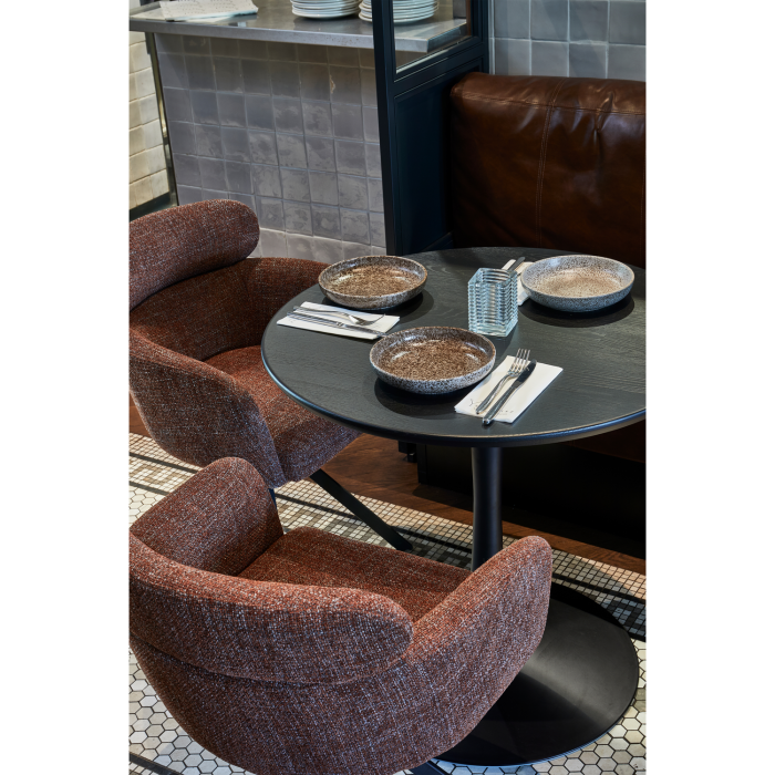 Scaun dining pivotant Fenne, tesatura, maro castaniu, 80 x 58 x 60 cm, WOOOD 374080-C [2]